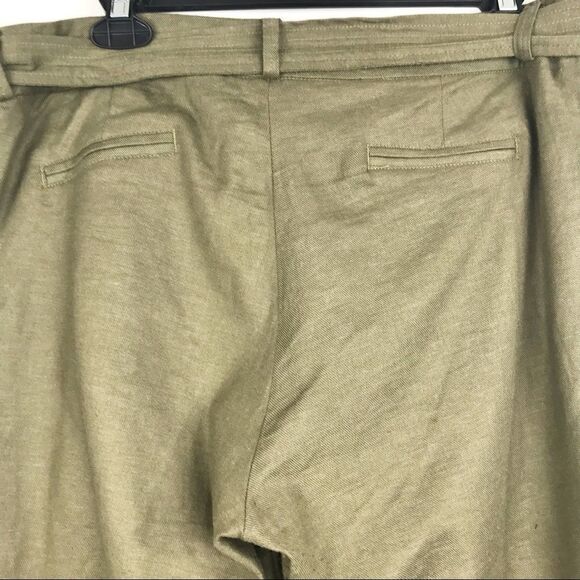 Kut from the Kloth Olive Green Linen Blend Crop Pants - Picture 5 of 9